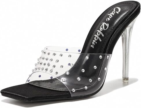 Cape Robbin Brisa Sexy Stiletto High Heels for Women, Square Open Toe Shoes Heels in Kuwait