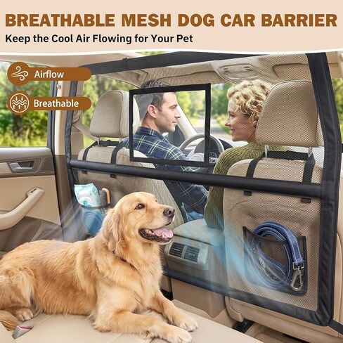 57" Dog Barrier for SUV, Anti-Slip Mesh & Steel Frame Car Divider in Saudi Arabia