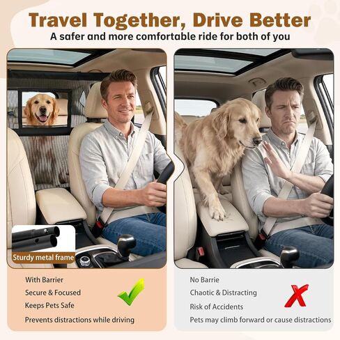 57" Dog Barrier for SUV, Anti-Slip Mesh & Steel Frame Car Divider in Saudi Arabia