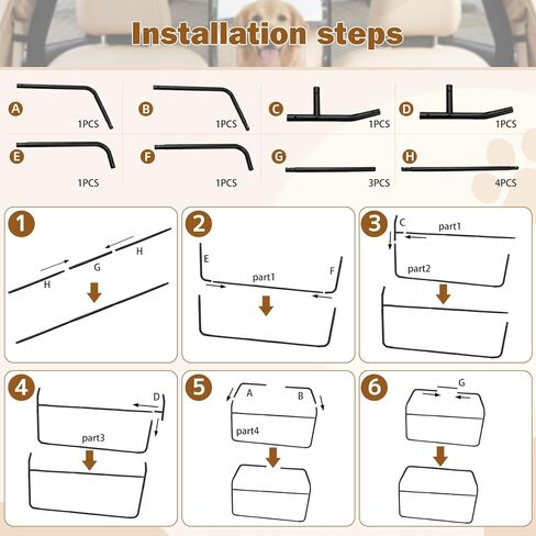 57" Dog Barrier for SUV, Anti-Slip Mesh & Steel Frame Car Divider in Saudi Arabia