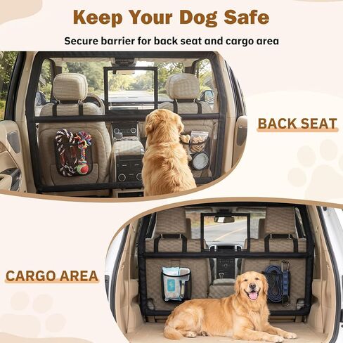 57" Dog Barrier for SUV, Anti-Slip Mesh & Steel Frame Car Divider in Saudi Arabia