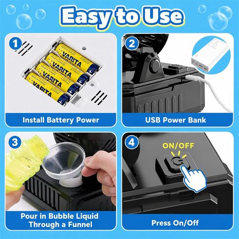 SHCKE Automatic Bubble Machine 10 Holes Bubble Blower,45° Adjustable in Kuwait