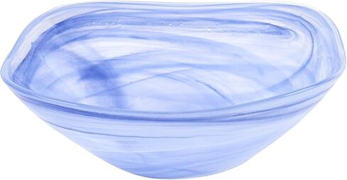 Badash Alabaster Square Glass Centerpiece Bowl - 10" Handcrafted European Mouth-Blown Gray Glass Pedestal Fruit or Accent Bowl in Kuwait