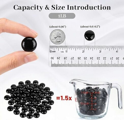 FUTUREPLUSX 1 LB Dark Glass Beads, Flat Marbles for Vase Fillers in Kuwait