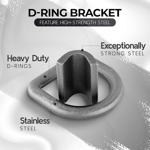 Weld on D Ring Mount 1 Inch Tie Down Anchor with Bracket, 47,000 Pounds Break Strength | for Trailers, Trucks, and Cargo Tie Downs (Pack of 1) in Kuwait