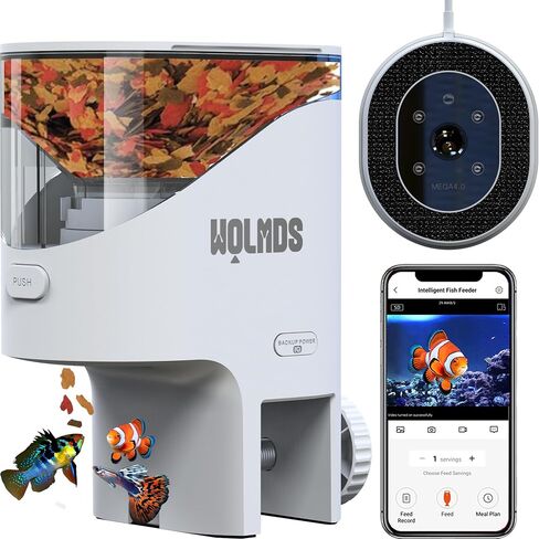 WiFi Automatic Fish Feeder for Aquarium, Flakes Food Dispenser with Camera in Kuwait