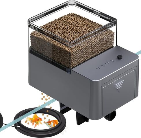 300ml Automatic Feeder for Aquarium Vacation Timer for Fish Tank Food Adjustable Auto Fish Feeder Dispenser for Pellets Strips with Timer Battery Operated in Kuwait