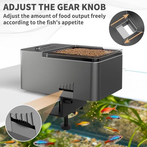 300ml Automatic Feeder for Aquarium Vacation Timer for Fish Tank Food Adjustable Auto Fish Feeder Dispenser for Pellets Strips with Timer Battery Operated in Kuwait