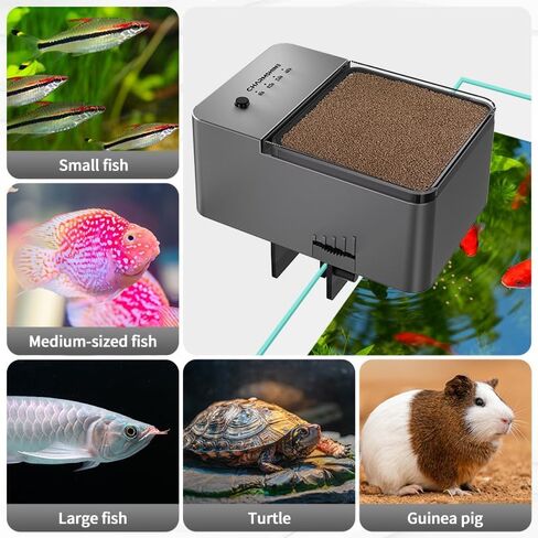 300ml Automatic Feeder for Aquarium Vacation Timer for Fish Tank Food Adjustable Auto Fish Feeder Dispenser for Pellets Strips with Timer Battery Operated in Kuwait