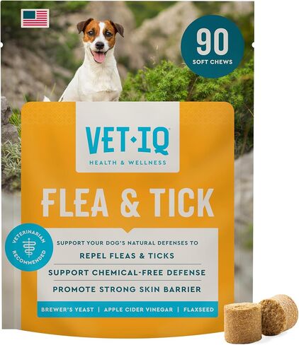 VetIQ Flea & Tick Support Dogs, Chemical-Free Soft Chews, 90-Count in Saudi Arabia