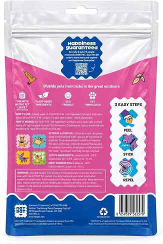 NATPAT Tick Repellent Pet Patches for Dogs and Cats, 48 Count in Kuwait