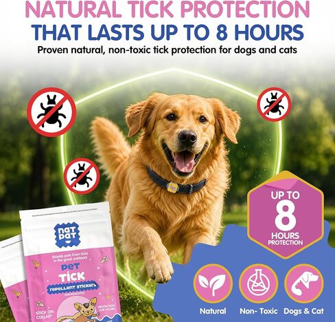 NATPAT Tick Repellent Pet Patches for Dogs and Cats, 48 Count in Kuwait