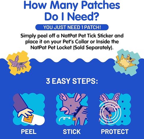 NATPAT Tick Repellent Pet Patches for Dogs and Cats, 48 Count in Kuwait
