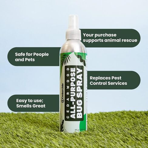 Cedarcide All-Purpose Bug Spray | Kill and Control Mosquitos, Fleas, Ticks, Ants | Made with Natural Essential Oils | Use on People, Pets & Kids (Cedarwood, Quart (32 Oz.)) in Saudi Arabia