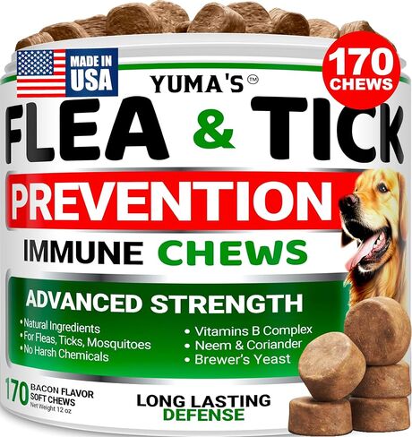 Chewable Flea and Tick Prevention for Dogs - 240 Chews - Flea Oral Pills in Kuwait