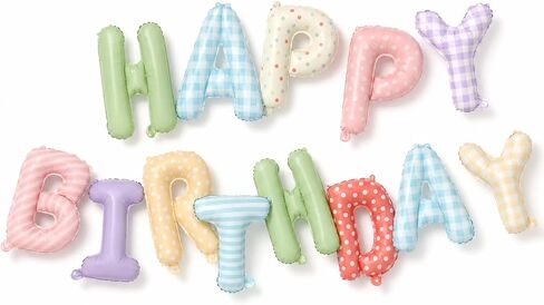 Happy Birthday Balloon Banner for Colorful Pastel Birthday Decorations in Saudi Arabia