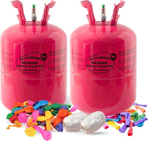 GreatWhip 13L Helium Tank for Balloons at Home, Up to 50 Latex Balloons in Kuwait
