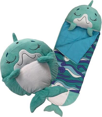 Happy Nappers 2-in-1 Pillow & Sleepy Sack Dolphin, 54x20 Medium in Saudi Arabia