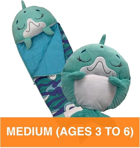 Happy Nappers 2-in-1 Pillow & Sleepy Sack Dolphin, 54x20 Medium in Saudi Arabia