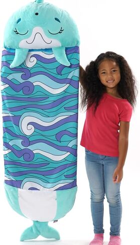 Happy Nappers 2-in-1 Pillow & Sleepy Sack Dolphin, 54x20 Medium in Saudi Arabia