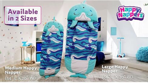 Happy Nappers 2-in-1 Pillow & Sleepy Sack Dolphin, 54x20 Medium in Saudi Arabia