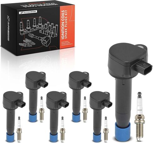A-Premium Set of 6 Ignition Coil Pack and Iridium Spark Plugs Compatible with Honda Accord 2008-2012 Crosstour Odyssey & Acura RL TL TSX 3.5L 3.7L Replace# 30520R70A01 in Kuwait