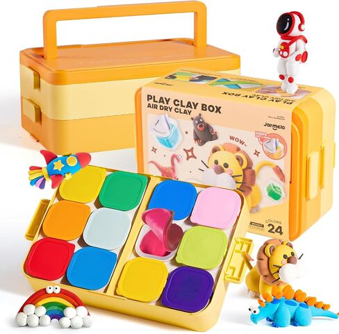 Jar Melo Air Dry Clay, Magic Modeling Clay Kit, 24 Colors with Storage Box in Saudi Arabia