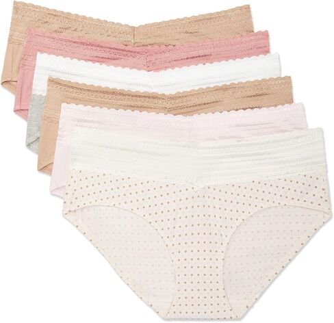 Warner's Women's Blissful Benefits Dig-Free Comfort Waist with Lace Cotton Hipster 6-Pack Ru2266w in Kuwait