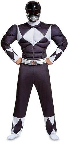 Disguise Men's Black Ranger Classic Muscle Adult Costume in Kuwait
