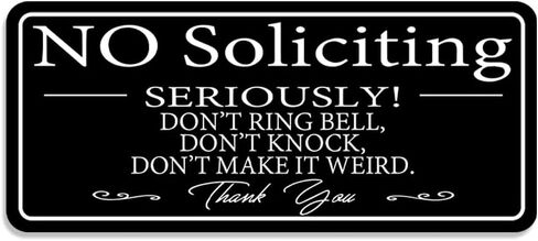 No Soliciting Sign for House /Office,No Soliciting Signs for Home,Thick Acrylic Self-Adhesive Modern Design Door Sign 9x4 inch Home Decor Go Away Sign Accessories Door Or Wall. (9 X 4 inch, in Kuwait