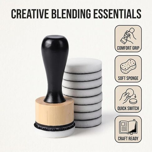 Brown Blending Tool,Art Supplies for Distressing Blending and More Control of Ink Placement Compact No More Inky Fingers,Mini Round Ink Blending Tool,Versatile Inking Tools Drawing,Art Blenders in Saudi Arabia