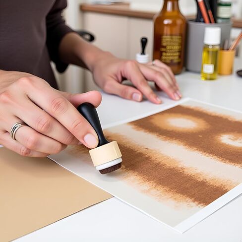Brown Blending Tool,Art Supplies for Distressing Blending and More Control of Ink Placement Compact No More Inky Fingers,Mini Round Ink Blending Tool,Versatile Inking Tools Drawing,Art Blenders in Saudi Arabia