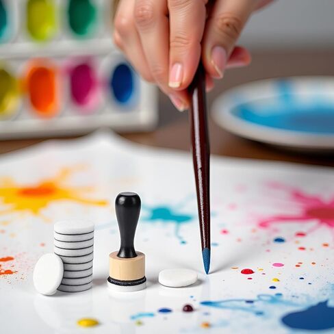 Brown Blending Tool,Art Supplies for Distressing Blending and More Control of Ink Placement Compact No More Inky Fingers,Mini Round Ink Blending Tool,Versatile Inking Tools Drawing,Art Blenders in Saudi Arabia
