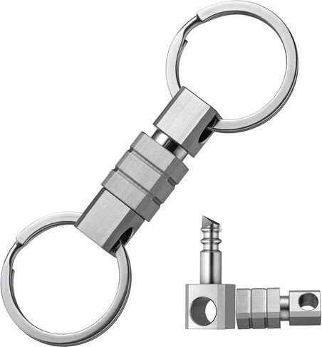 TISUR Titanium Quick Release Keychain, Retractable Key Chain Detachable Keychain Clip，Pull Apart Key Rings for Men Women in Kuwait