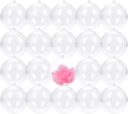 Fillable Plastic Decorative Balls - 20PCS (2.36"/60mm), DIY Christmas Tree Decoration Balls, Clear Transparent Ball Decoration Balls in Kuwait