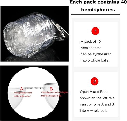 Fillable Plastic Decorative Balls - 20PCS (2.36"/60mm), DIY Christmas Tree Decoration Balls, Clear Transparent Ball Decoration Balls in Kuwait