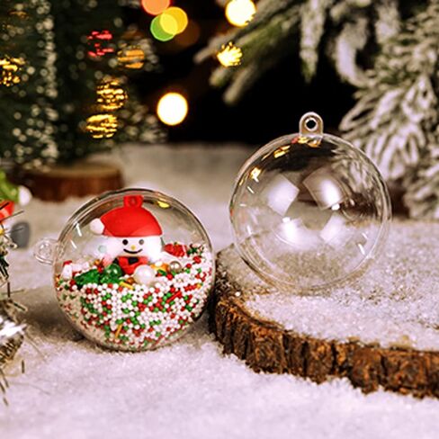 Fillable Plastic Decorative Balls - 20PCS (2.36"/60mm), DIY Christmas Tree Decoration Balls, Clear Transparent Ball Decoration Balls in Kuwait