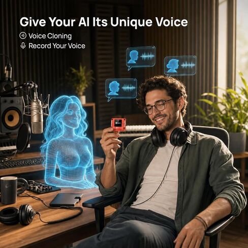 AIPI Lite AI Robot Companion, Custom Character, Voice Cloning, Knowledge Base Support, ChatGPT Powered AI Desk Robot (Red) in Kuwait