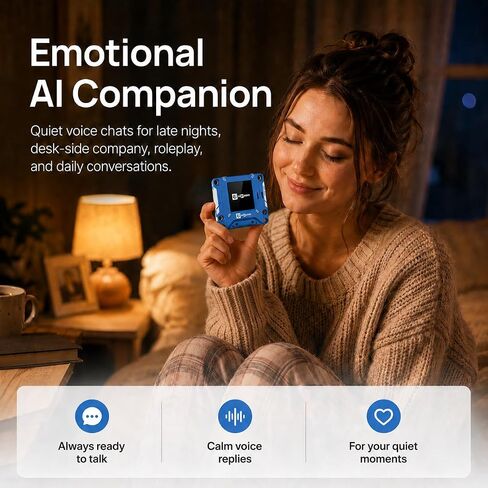 AIPI-Lite AI Companion Robot, Interactive Talking AI Robot, ChatGPT Powered, Voice Cloning, Memory Storage, Portable Emo Robot with Battery for Emotional Support in Kuwait