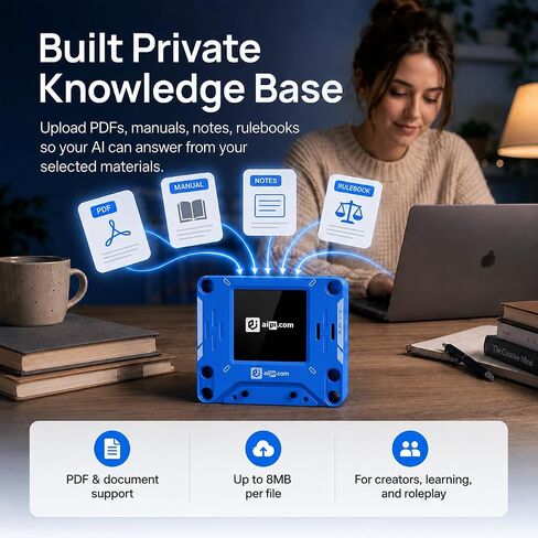 AIPI-Lite AI Companion Robot, Interactive Talking AI Robot, ChatGPT Powered, Voice Cloning, Memory Storage, Portable Emo Robot with Battery for Emotional Support in Kuwait