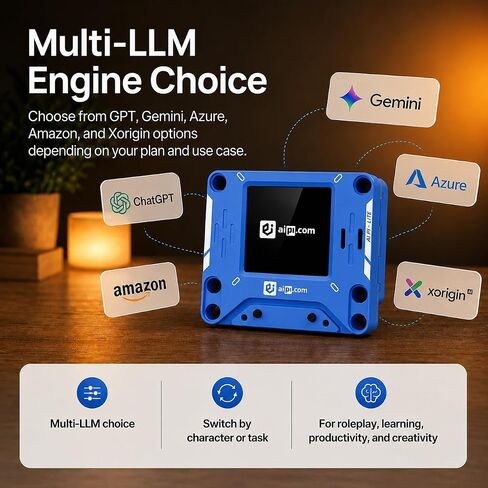 AIPI-Lite AI Companion Robot, Interactive Talking AI Robot, ChatGPT Powered, Voice Cloning, Memory Storage, Portable Emo Robot with Battery for Emotional Support in Kuwait