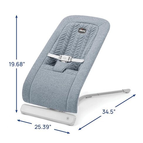 Chicco E-Motion Auto-Glider & Baby Bouncer, Motion-Sensing, Nature Sounds and Melodies, Cotton Seat Pad, AC or Battery Powered, Grey/Grey in Kuwait