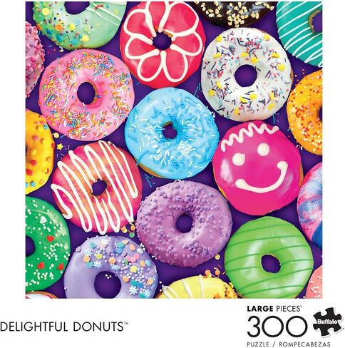 Buffalo Games Delightful Donuts,300 Piece Jigsaw Puzzle for Adults,21.25x15 in Kuwait