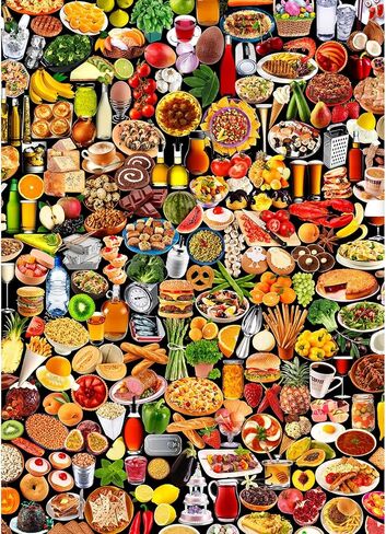Funny Dog Pizza Jigsaw Puzzles, 1000 Piece Puzzle for Adults, Food Kitchen, Impossible Hard Difficult Challenging Puzzles, Interlock Perfectly No Dust, Gifts for Mother's Father's Day in Kuwait