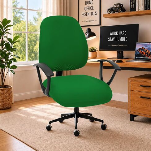 Water Resistant Stretch Computer Office Chair Cover with Durable Zipper Universal Washable Removable Spandex Rotating Boss Chair Slipcovers Anti-dust Soft Desk Chair Seat Protector for Dogs Cats Pets in Saudi Arabia