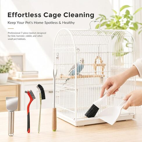 Bird Cage Cleaner Parakeet Cage Accessories Cleaning Brush Tool Set, Bird Poop Remover Cleaning Tools Set for Bird Cages, Rabbit Cages, Hamster Cages and Parrot Cages Accessories in Saudi Arabia