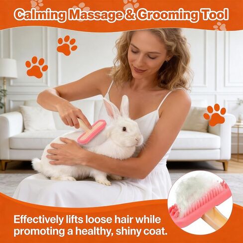 2pcs Rabbit Brush, Bunny Brush, Small Animal Grooming Comb, Removes Loose Fur, Detangles & Massages for Rabbits, Chinchillas, Puppies & Kittens During Shedding and Bath Time in Kuwait