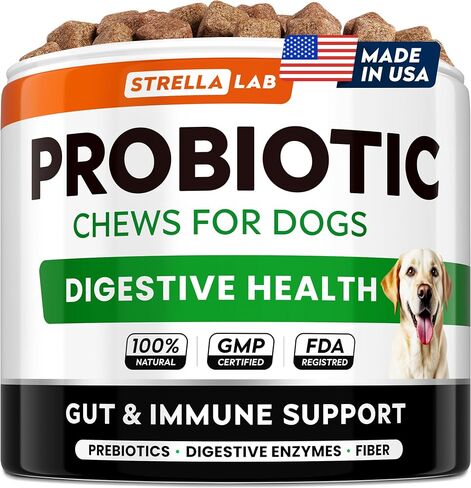 STRELLALAB Dog Probiotics Chews for Digestive Health & Gut Support in Saudi Arabia