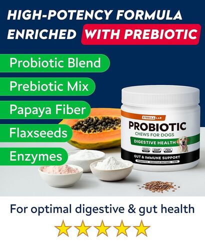 STRELLALAB Dog Probiotics Chews for Digestive Health & Gut Support in Saudi Arabia