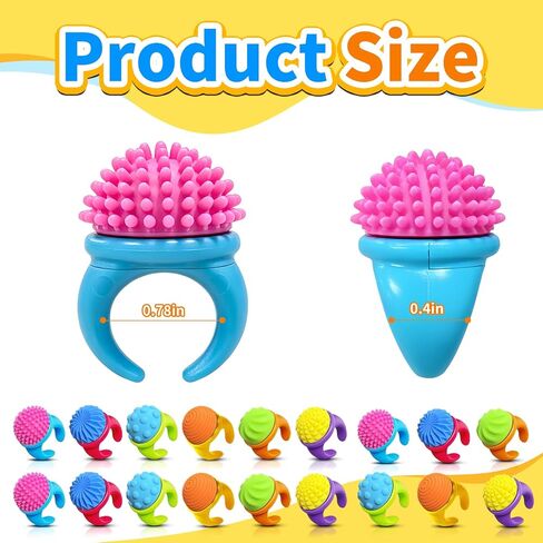 18Pcs Finger Spinner Rings, Fidget Toys, Textured Silicone, Wearable Toys for Adults Office Desk, Christmas Stocking Stuffers, Party Favors in Saudi Arabia